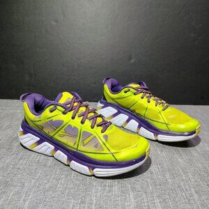 HOKA Infinite Womens Size 9.5 Yellow Purple Lightweight Athletic Running Shoes
